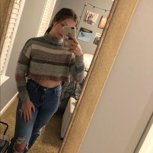 American Eagle cropped knitted turtleneck sweater